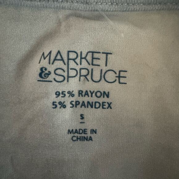 Market & Spruce Tie Dye Scoop Neck T-Shirt Blue White Short Sleeve Small NWT - Picture 5 of 6